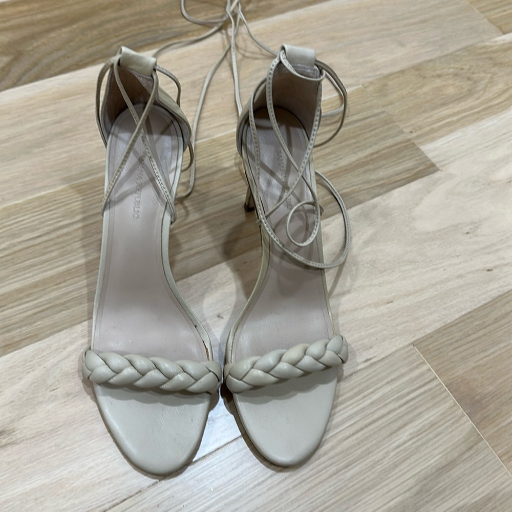 Banana Republic braided leather heel with wraparound ties